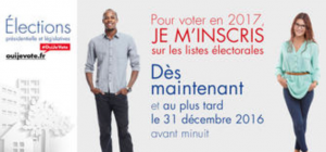 J-3 pour s’inscrire sur les listes électorales avant le 31 décembre 2016