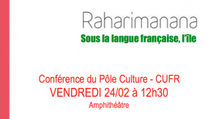 Conférence de Jean-Luc RAHARIMANANA au CUFR