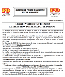 Le syndicat FO réagit suite à l’intervention des gendarmes