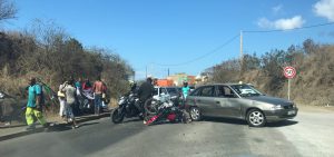 Accident de la route devant la Star à Majicavo