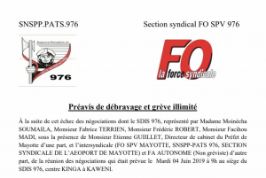 Préavis de débrayage et grève illimitée des Sapeurs-Pompiers de Mayotte