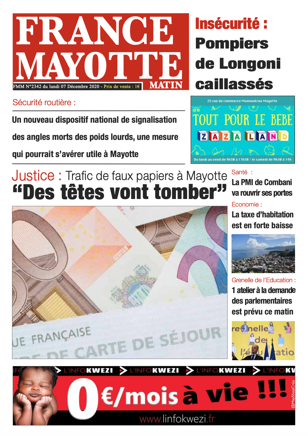 France Mayotte Lundi 7 décembre 2020