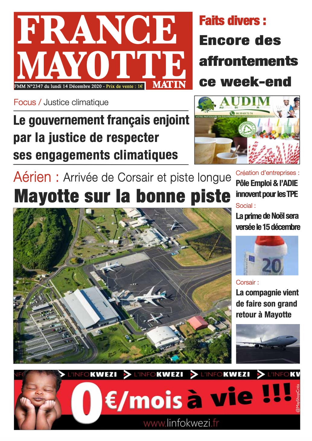 France Mayotte Lundi 14 décembre 2020