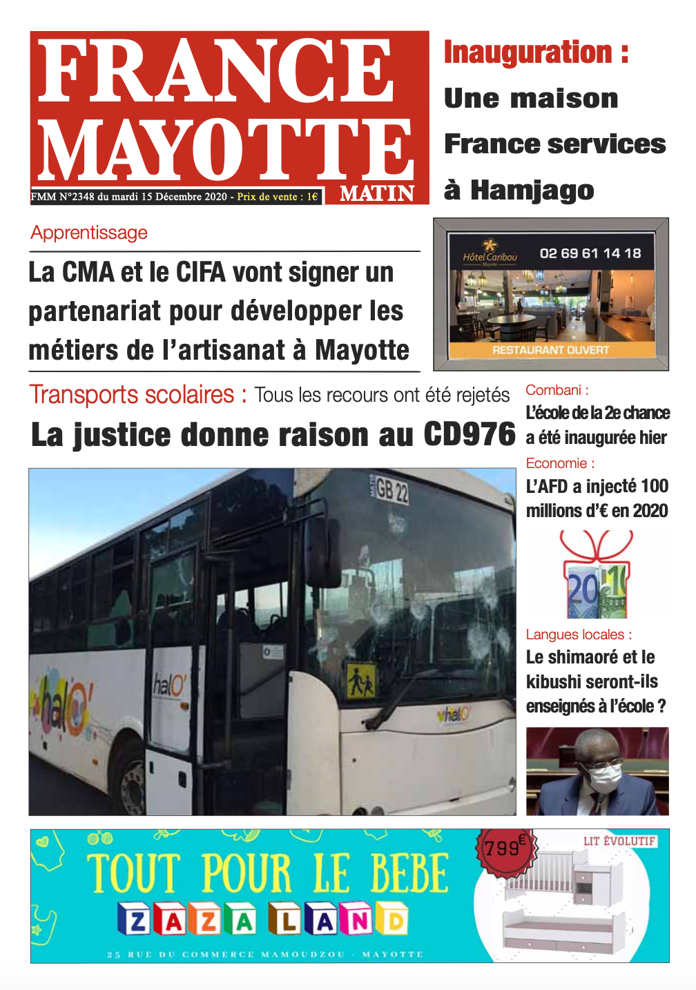 France Mayotte Mardi 15 décembre 2020