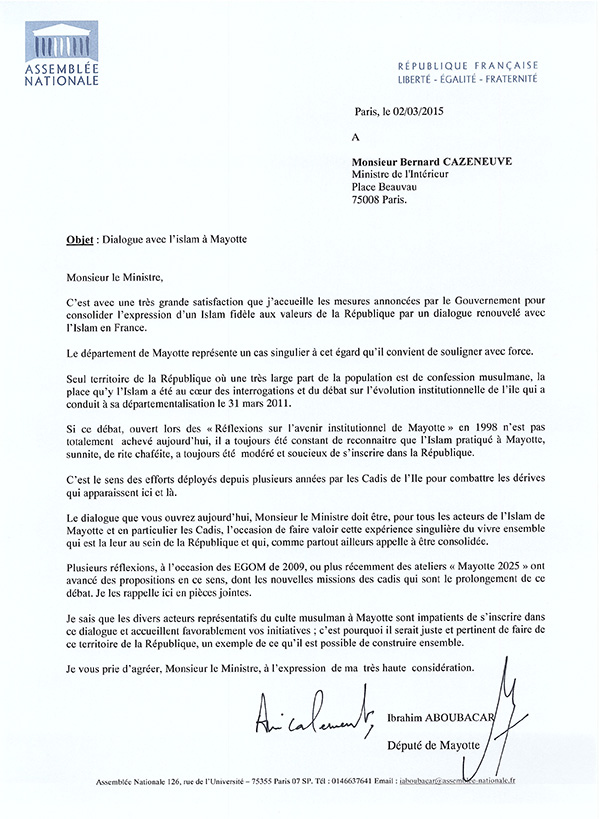 Ibrahim Aboubacar Ecrit Au Ministre De L Interieur