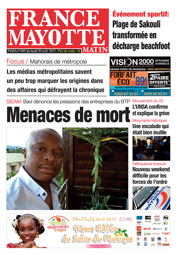 France Mayotte Lundi 20 avril 2015