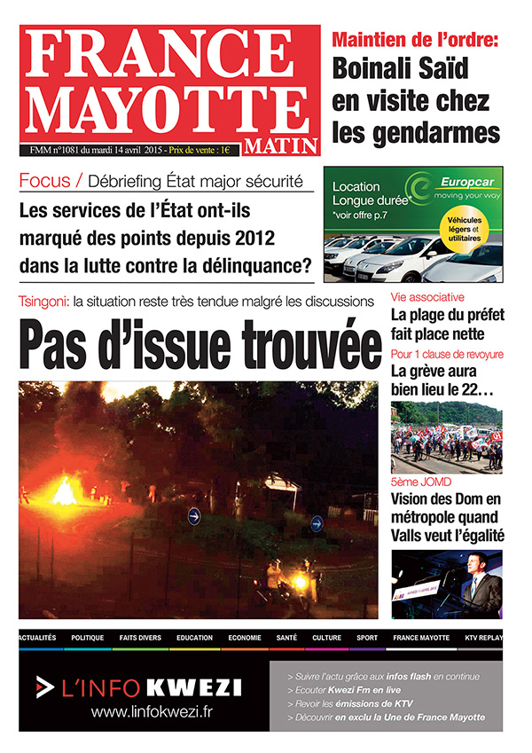 France Mayotte Mardi 14 avril 2015