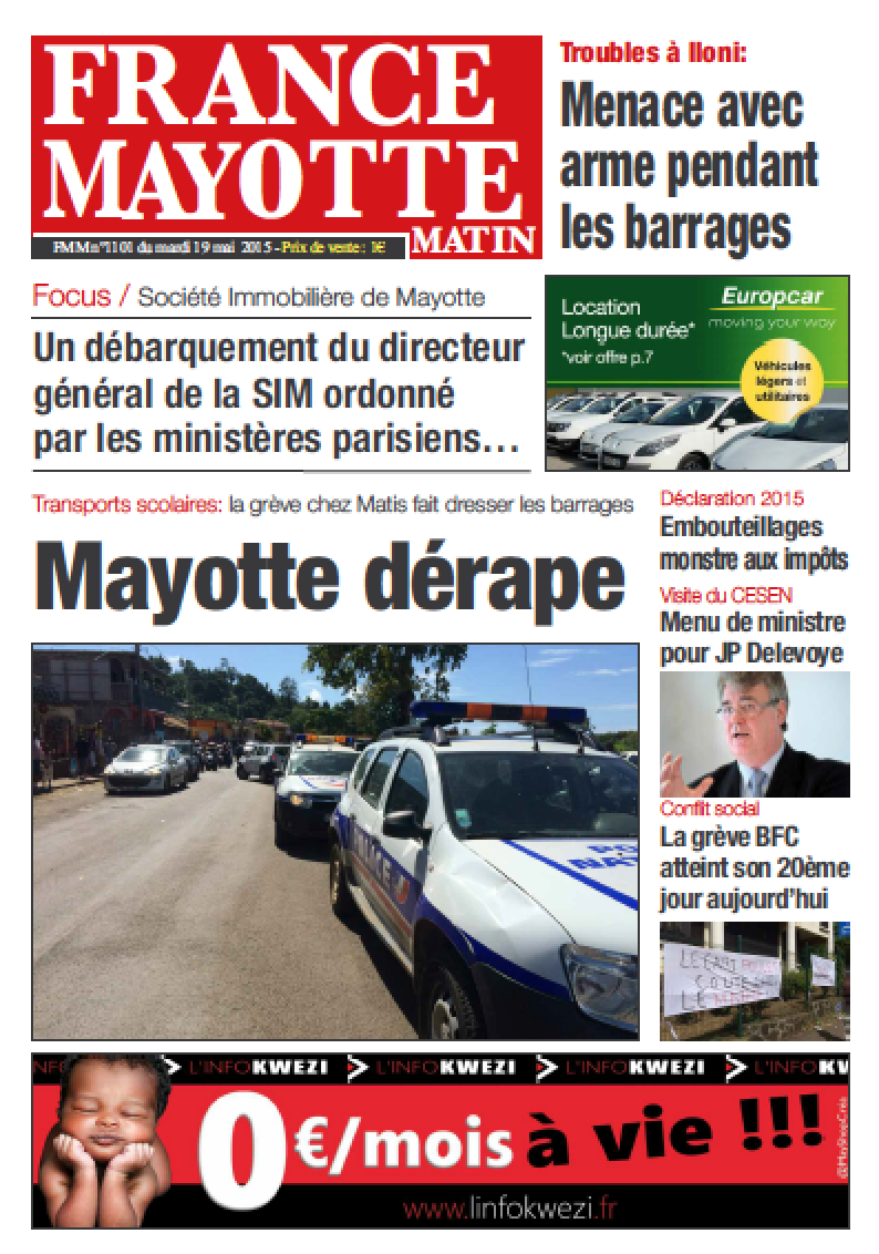 France Mayotte Mardi 19 mai 2015