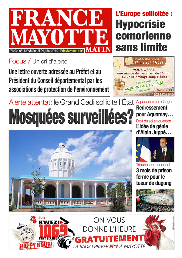 France Mayotte Lundi 29 juin 2015