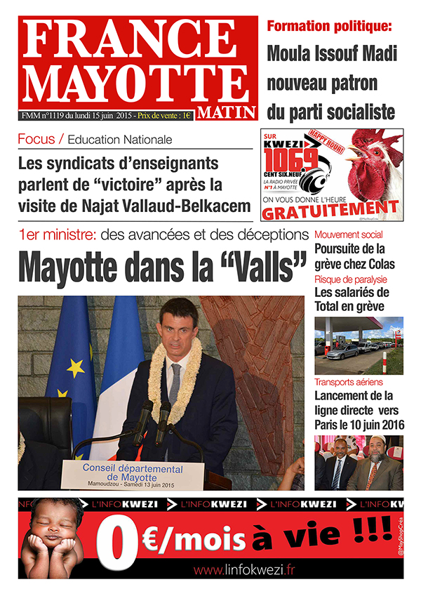 France Mayotte Lundi 15 juin 2015