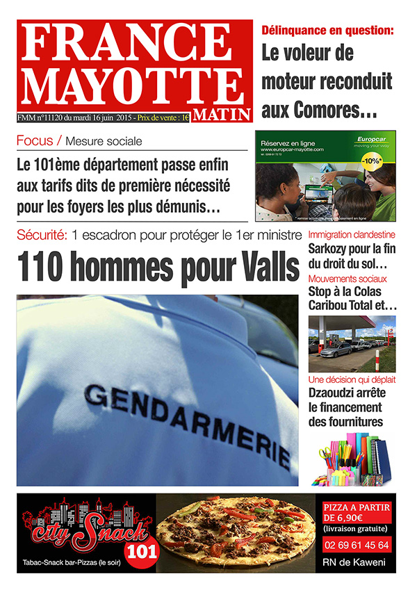 France Mayotte Mardi 16 juin 2015