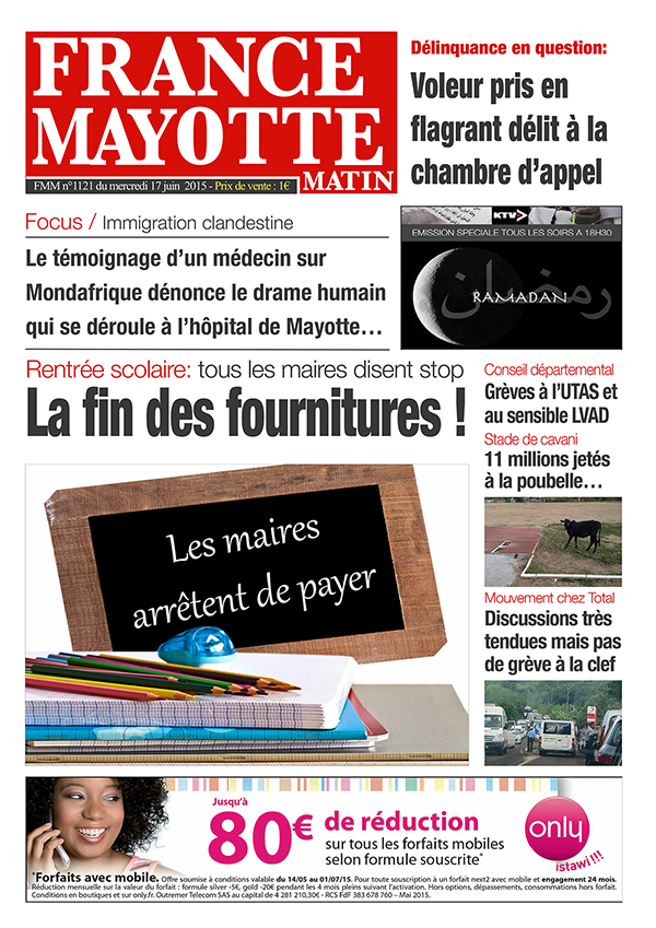 France Mayotte Mercredi 17 juin 2015