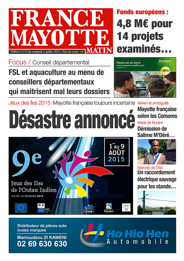 France Mayotte Vendredi 3 juillet 2015