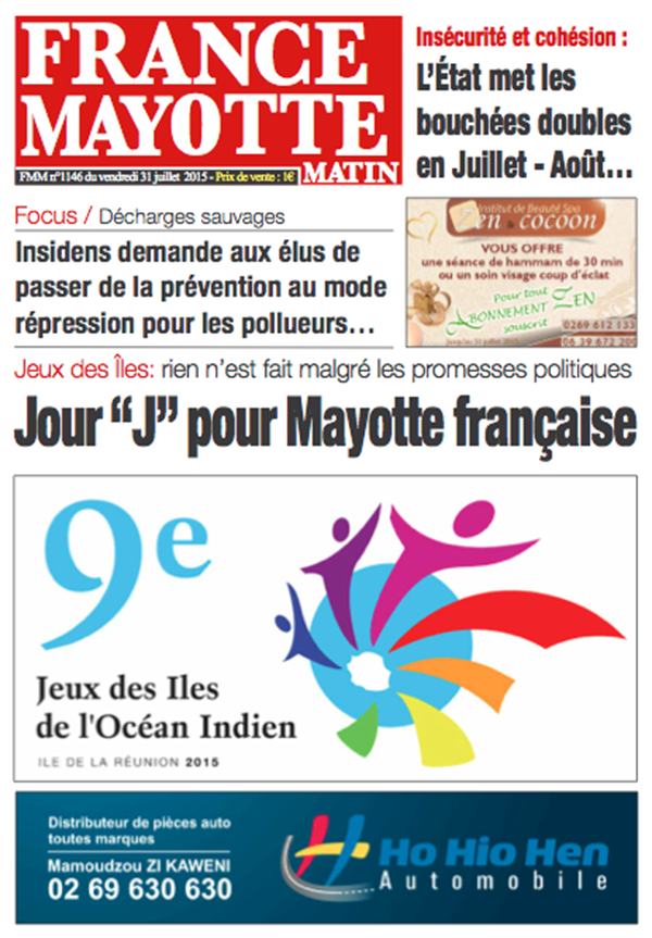 France Mayotte Vendredi 31 juillet 2015
