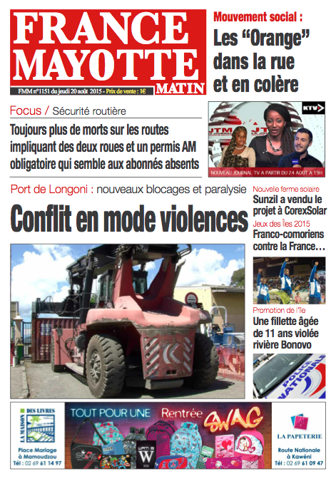 France Mayotte Jeudi 20 août 2015