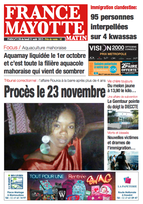 France Mayotte Lundi 31 août 2015