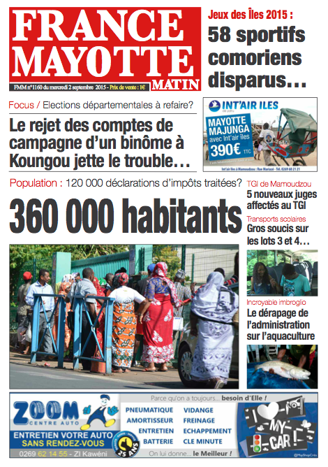 France Mayotte Mercredi 2 septembre 2015