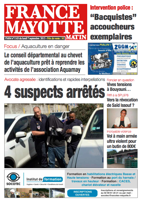 France Mayotte Lundi 7 septembre 2015