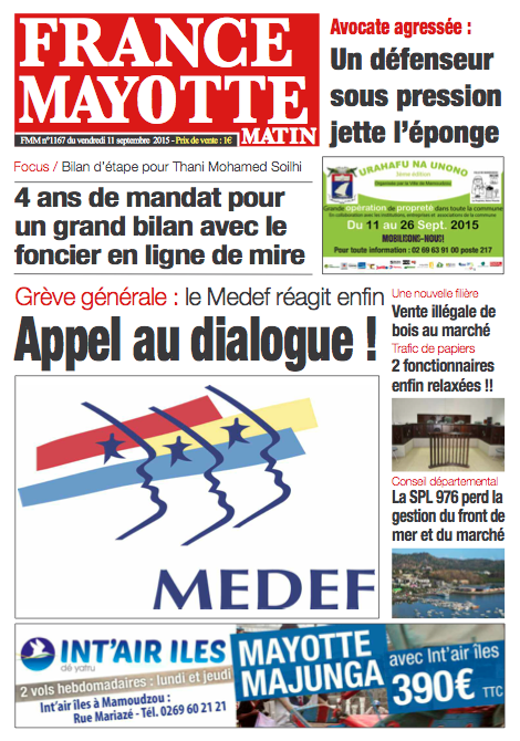 France Mayotte Vendredi 11 septembre 2015