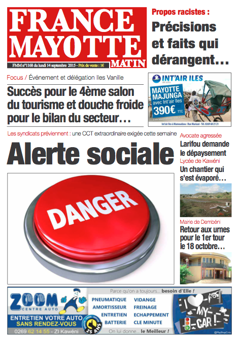 France Mayotte Lundi 14 septembre 2015