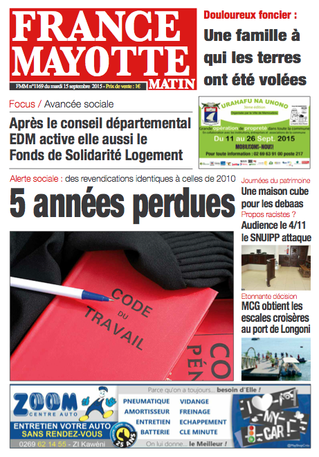 France Mayotte Mardi 15 septembre 2015
