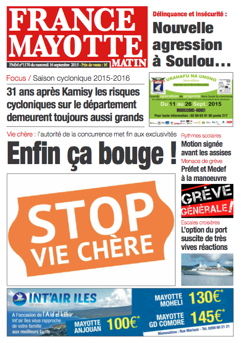 France Mayotte Mercredi 16 septembre 2015