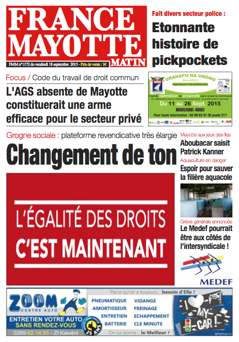 France Mayotte Vendredi 18 septembre 2015