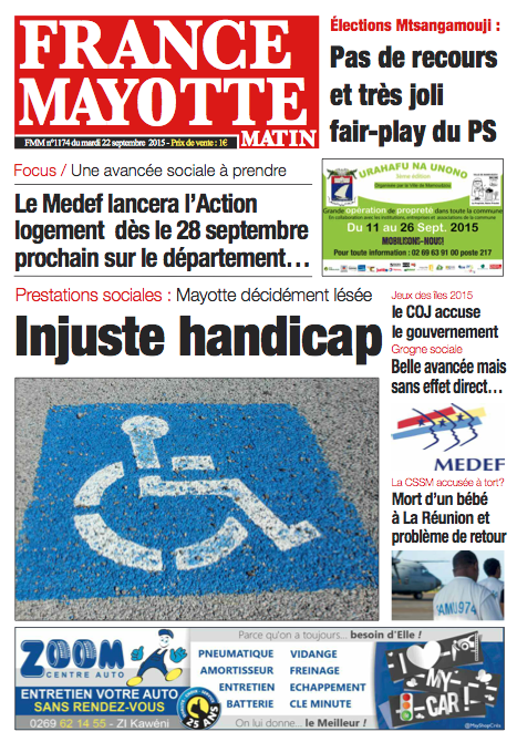 France Mayotte Mardi 22 septembre 2015