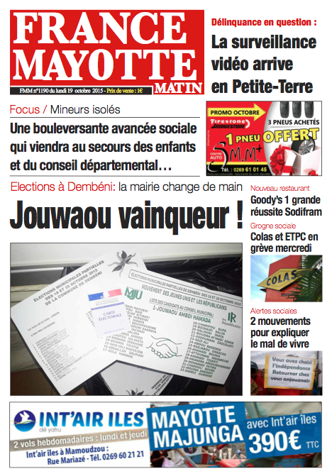 France Mayotte Lundi 19 octobre 2015