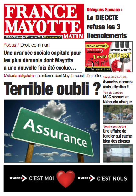 France Mayotte Jeudi 22 octobre 2015