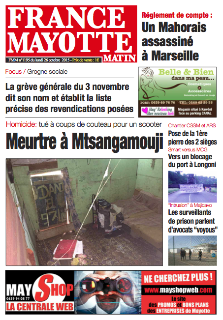 France Mayotte Lundi 26 octobre 2015