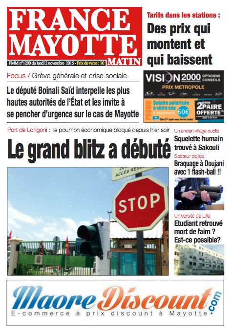 France Mayotte Lundi 2 novembre 2015