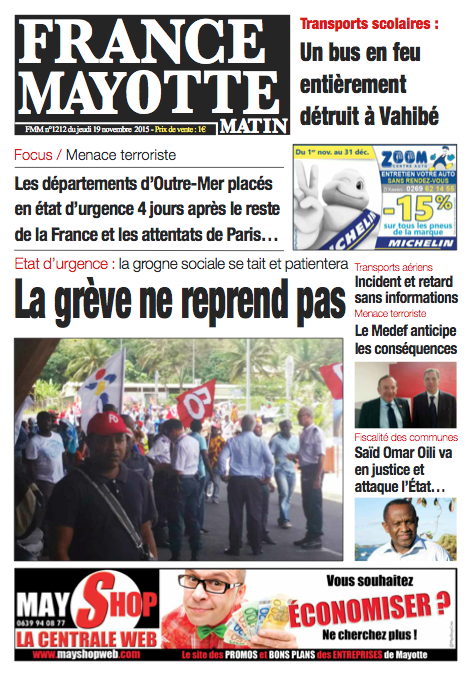 France Mayotte Jeudi 19 novembre 2015