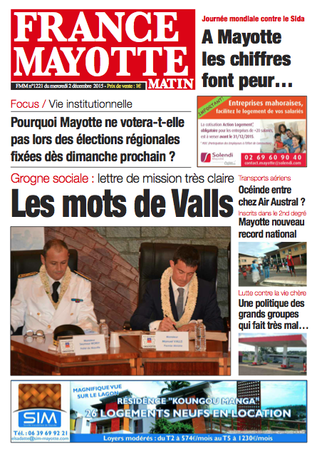 France Mayotte Mercredi 2 décembre 2015