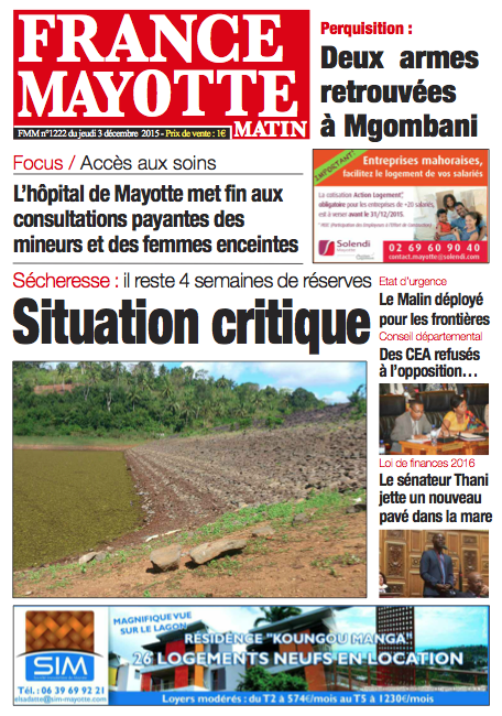 France Mayotte Jeudi 3 décembre 2015