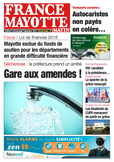 France Mayotte Lundi 7 décembre 2015