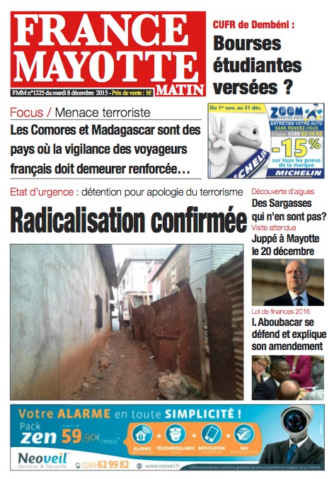 France Mayotte Mardi 8 décembre 2015