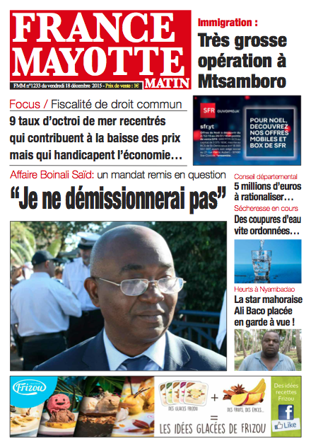 France Mayotte Vendredi 18 décembre 2015