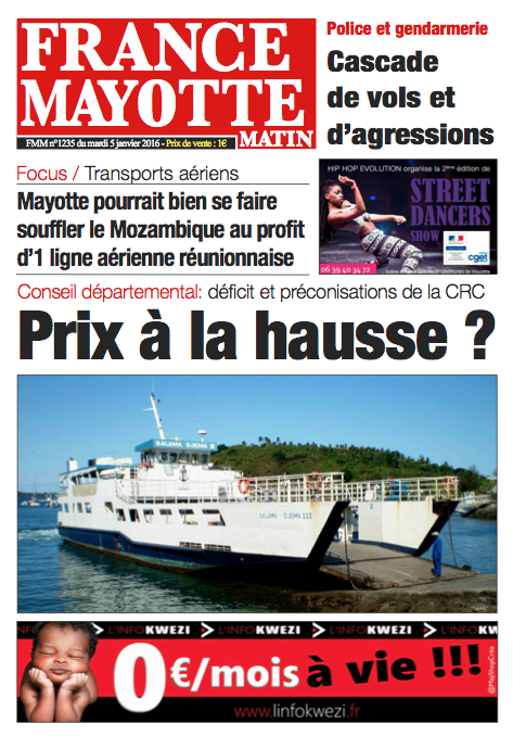 France Mayotte Mardi 5 janvier 2016
