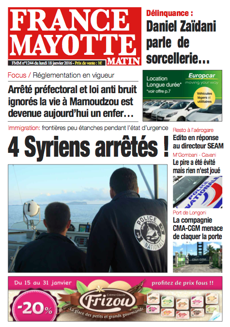 France Mayotte Lundi 18 janvier 2016