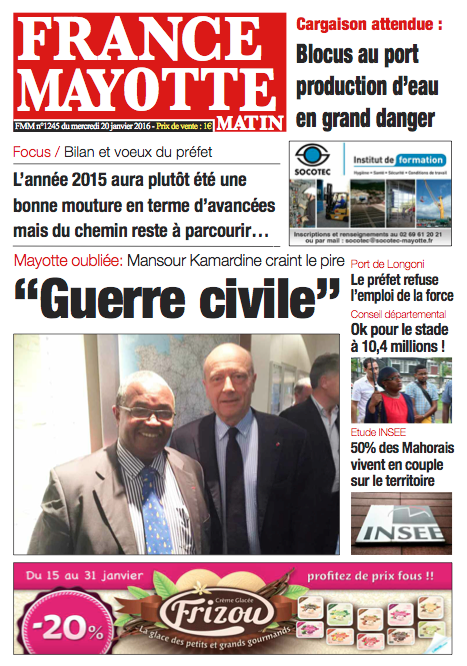 France Mayotte Mardi 19 janvier 2016