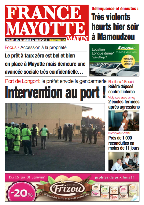 France Mayotte Vendredi 22 janvier 2016
