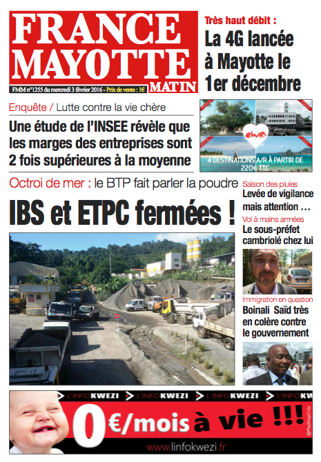 France Mayotte Mercredi 3 février 2016
