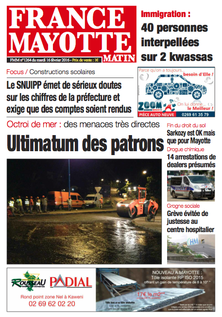 France Mayotte Mardi 16 février 2016