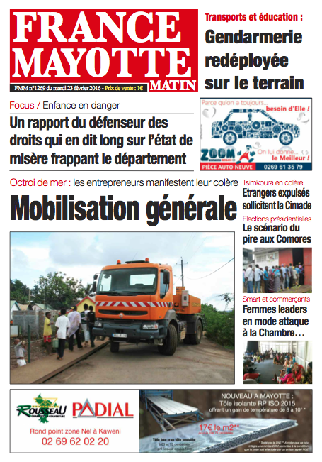 France Mayotte Mardi 23 février 2016