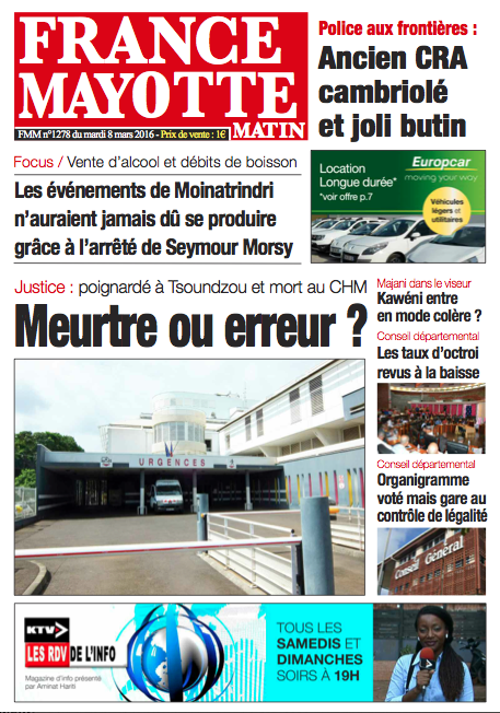 France Mayotte Mardi 8 mars 2016