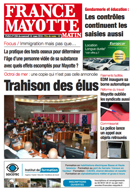 France Mayotte Mercredi 16 mars 2016
