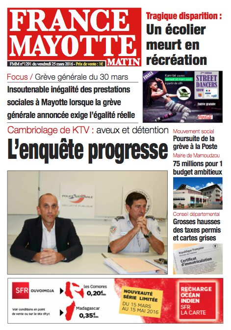 France Mayotte Vendredi 25 mars 2016