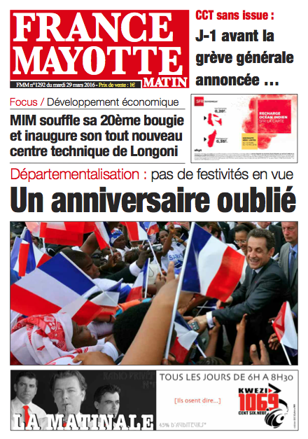 France Mayotte Mardi 29 mars 2016