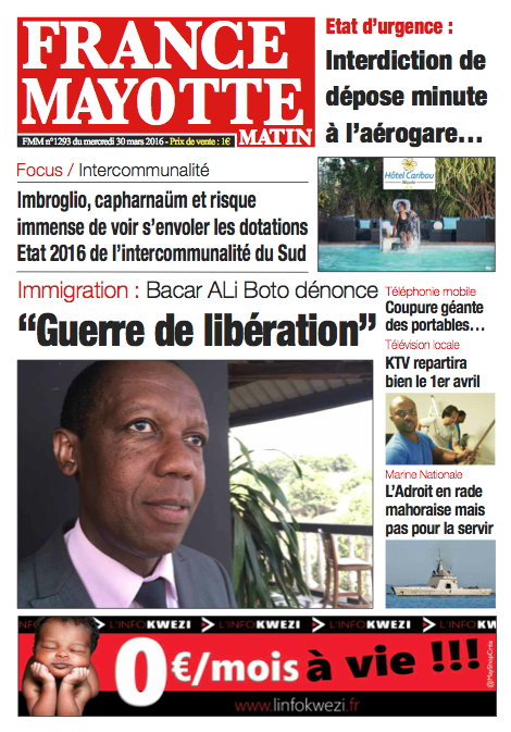 France Mayotte Mercredi 30 mars 2016
